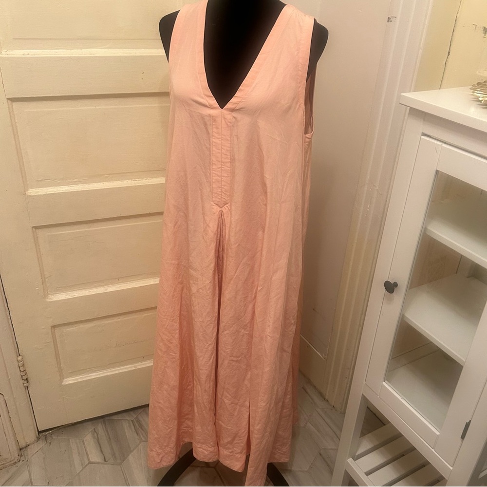COS Sleeveless Lyocell Linen Pink Maxi Dress Minimalist Coastal Beachy 14